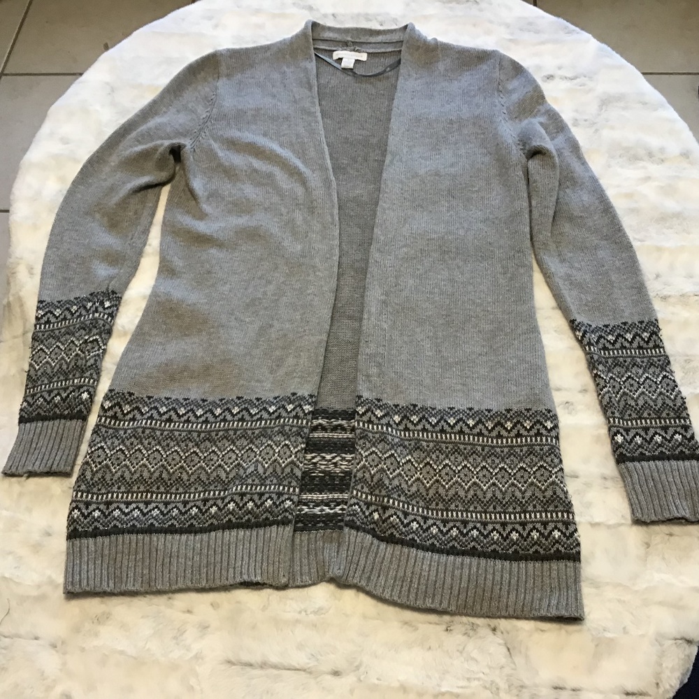 CHARTER CLUB WOMEN'S CARDIGAN - OPEN FRONT GRAY
